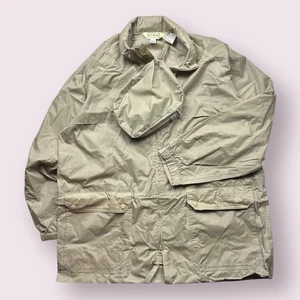 Vintage Men’s L.L. Bean Packable Parka Anorak Windbreaker Jacket 90s Beige Sz M - Picture 1 of 7