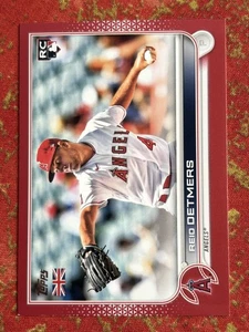 2022 Topps UK Edition Reid Detmers Red /5 #106 RC Rookie Angels Color Match - Foto 1 di 2