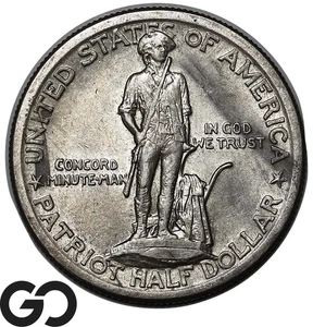 1925 Lexington-Concord Commemorative Half Dollar - Picture 1 of 3