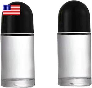 2 Stück Schwarz 50 ml Klarglas Roll on Flaschen Leer Roller, Nachfüllbar Rollerball B - Bild 1 von 7