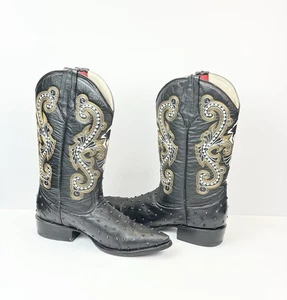 Potrero Stiefel Herren US 7 MEX 26 spitz zulaufend Cowboy hergestellt Mexiko bestickt Leder - Bild 1 von 11