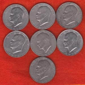 VINTAGE AMERICAN 1971/1972/1976 Dollar US Coin Lot of 7 - Picture 1 of 2
