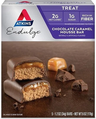 Atkins Endulge Treat, Chocolate Caramel Mousse Bar,Keto Friendly, 5ct(pack of 2) - Image 1 of 4
