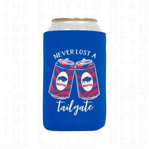 Blaue Heckklappe Büffel Fußball Bier Dosenhülle, Mädchen Mafia Getränkehalter - Bild 1 von 1