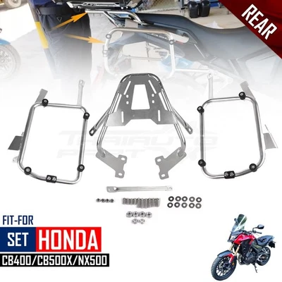 Protector de equipaje trasero portaequipajes lateral plateado para HONDA CB400 CB500X NX500 CB 2012-2024 Foto 1 de 4