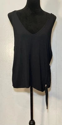 Camiseta sin mangas GF by Gentle Fawn negra Jackson con corbata lateral talla L Fairy Grunge cuello nuevo con etiquetas Foto 1 de 4