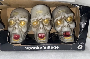 3 Zombie Pathway Markers No Stakes Spooky Village Halloween - Picture 1 of 7
