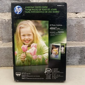 HP Genuine Everyday Photo Paper 100 Sheets 4x6 Glossy Sealed - Picture 1 of 3