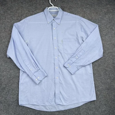 Van Heusen Shirt Mens XL Blue Button Down Long Sleeve Pinpoint Oxford Easy Care - Image 1 of 4