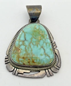 P. SANCHEZ CIONDOLO TURCHESE SONORANO 925 STERLING NATIVI AMERICANI VINTAGE - Foto 1 di 4