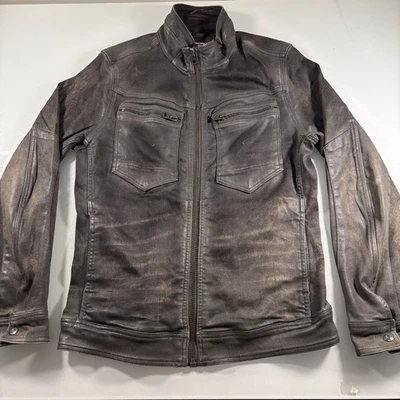 Chaqueta de algodón encerado G Star Raw Moto envejecida talla grande para hombre - delgada Foto 1 de 4