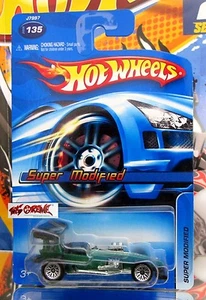Hot Wheels 2006 #135 Super Modified GREEN,WSP,METAL BASE,US CARD - Picture 1 of 3