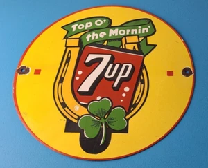 Vintage 7 Up Soda Sign - Porcelain Grocery Piggly Store Gas Oil Pump Plate Sign - Picture 1 of 15