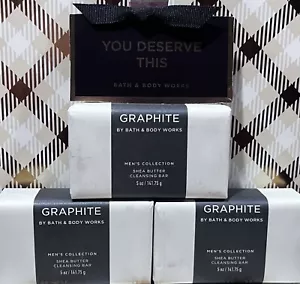 X3 GRAPHITE Mens Collection Bath & Body Works Bar Shea Butter Cleansing Soap - Picture 1 of 3