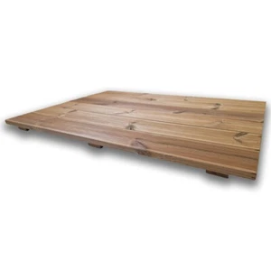 Antirutsch Duschabtrennung aus Holz 100x70x4,5 cm aus wärmebehandeltem Kiefernholz - Bild 1 von 5