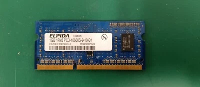 1GB ELPIDA DDR3-1333 PC3-10600S SODIMM NON-ECC MEMORY EBJ10UE8BDS0-DJ-F - Image 1 of 4