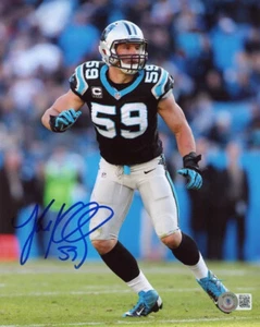 LUKE KUECHLY SIGNED AUTOGRAPHED 8x10 PHOTO CAROLINA PANTHERS LEGEND BECKETT BAS - Picture 1 of 2