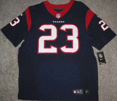 Camiseta deportiva Arian Foster Houston Texans para hombre azul marino 2014 Nike auténtica Elite Foto 1 de 4