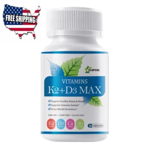 Liposomal Vitamin D3 5000 IU K2 MK7 100 mcg, Vit D and K with Calcium Supplement - Picture 1 of 8