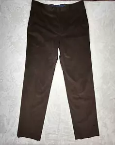Lauren Ralph Lauren Mens 34 X 34 Dark Brown Corduroy Pants Flat Front Pockets - Picture 1 of 8