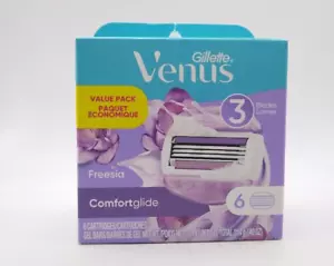 Gillette Venus Comfortglide Freesia 3 Blades 6 Cartridges New - Picture 1 of 4
