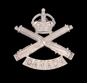 Machine Gun Canadian Cap Badge Hallmarked Silver - Picture 1 of 1