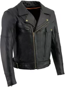 GIACCA MOTO MILWAUKEE PELLE UOMO NERA PREMIUM PELLE SPESSA - SAHA - Foto 1 di 10