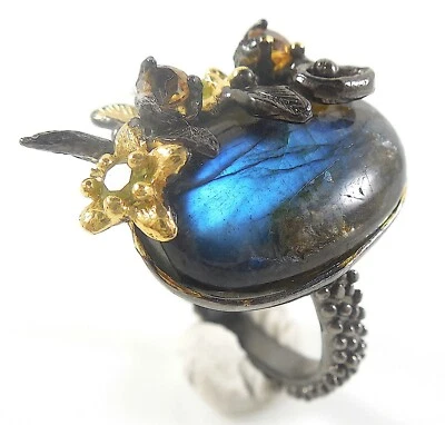  Silber 925 Designer Ring mit Labradorit - Bild 1 von 4