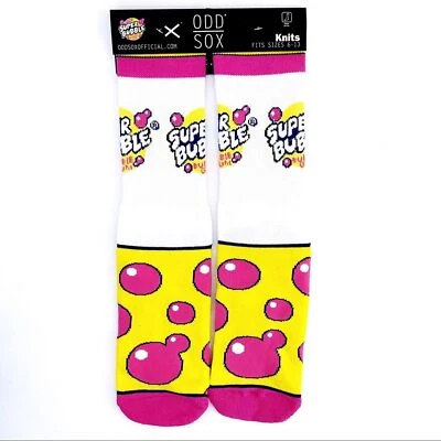 Calcetines Odd Sox Super Bubblegum Crew Hombre Mujer Rosa Blanco Novedad Regalo Foto 1 de 4
