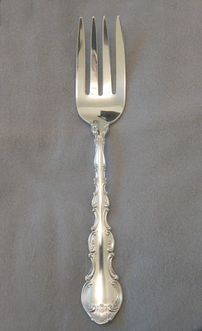 Gorham STRASBOURG Sterling Silver 8-1/2" Serving/Cold Meat Fork NO MONOGRAM Cover