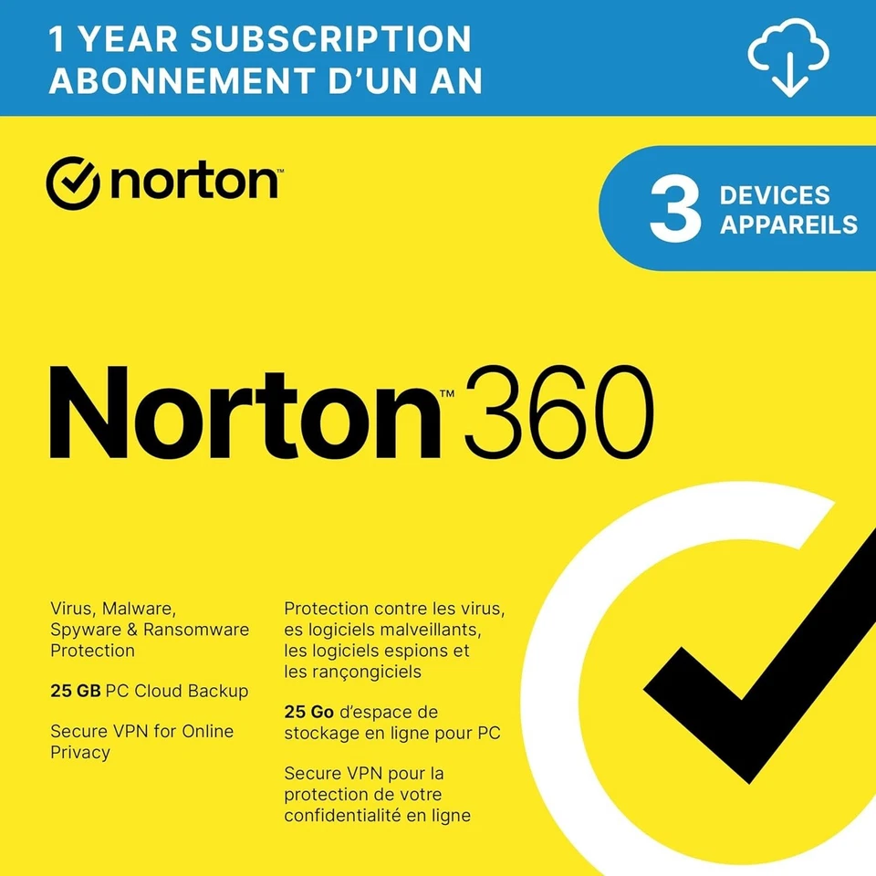 Norton 360 Antivirus for 3 Devices 1 Year Subscription (Digital Key) - Image 1 of 4