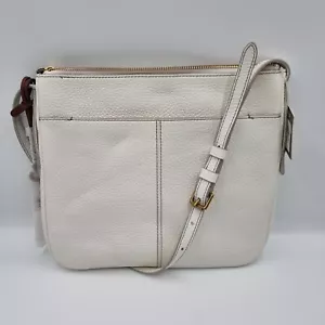 Fossil Jenna Cream Genuine Leather Crossbody Shoulder Bag Purse New with Tags - Picture 1 of 11