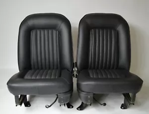 FUNDAS DE ASIENTO DELANTERAS FORD CAPRI MK1 PRE-FACELIFT CON INSERCIONES DE TEJIDO DE CESTA - Imagen 1 de 1