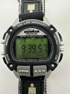 Timex 814 H4 Flix Digital 2000 New Battery 100 Lap 44MM 9" Ironman Triathlon A83 - Picture 1 of 11