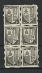 Andorre Français 1944-46 armoiries des Vallées bloc 6 timbres neufs MNH /TR9383 - Picture 1 of 1