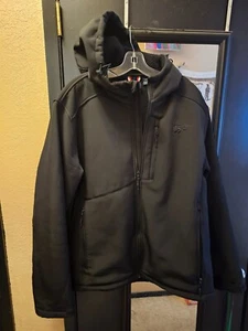 Reebok Full Zip Hooded Softshell Jacket - Men's Size L Large Black - RN 127805 - Picture 1 of 7