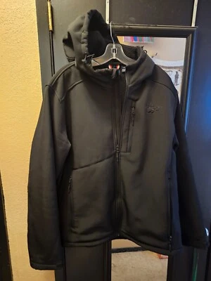 Reebok Full Zip Hooded Softshell Jacket - Men's Size L Large Black - RN 127805 - Image 1 of 4