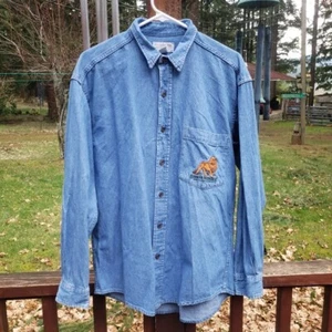 Banana Republic Safari & Travel Clothing Co. LION Denim Long Sleeved Shirt - M - Picture 1 of 11