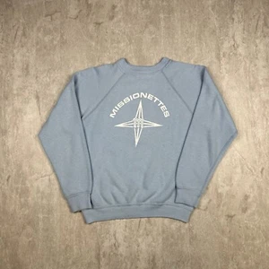 Vintage 80's 90's Missionettes Blue Crewneck Sweatshirt Artex Youth Size L 14-16 - Picture 1 of 8