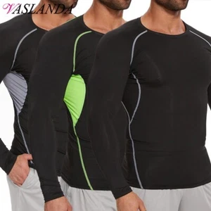 Men's Quick Drying Compression Fitness Long Sleeve Athletic Tank Tops Shirt US - Picture 1 of 16