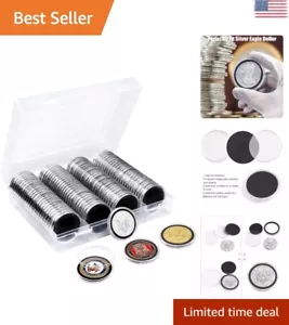 Robuste sichere Münzkapseln - 100 Stück 46 mm - Schutzdichtung - Aufbewahrungsbox - Bild 1 von 10