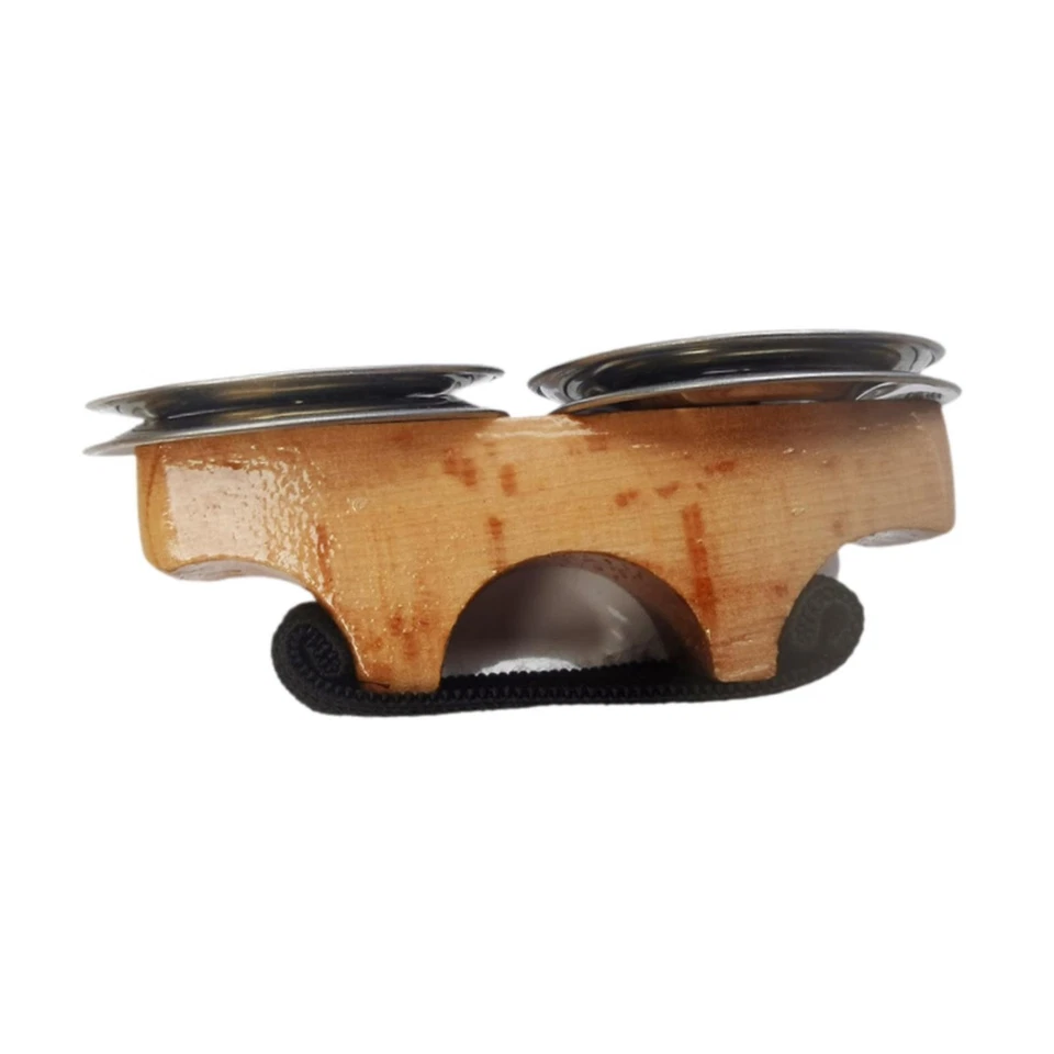 Finger Tambourine Hand Drum Bell Percussion Instrument Wooden Rattle Ergonomic - Bild 1 von 1