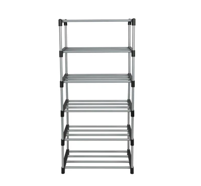 Zapatero de metal y plástico, 6 niveles, capacidad para 12 pares de zapatos, zapato que ahorra espacio Foto 1 de 4