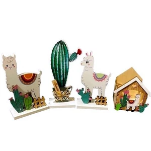 Handgefertigtes Lama Bauernhof 4-teiliges Set Dekoration Schlafzimmer Büro Geschenk Einheitsgröße - Bild 1 von 11