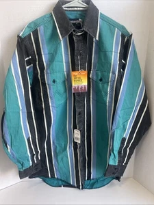 Camisa De Colección Wrangler Brushpopper 15 1/2-33 Rayas Western Años 90 X-Long Tails Nueva Con Etiquetas - Imagen 1 de 4