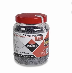 Espaciadores de azulejos Rubi Professional 1/8" (3 mm) 1000 piezas - Paquete de 12 nuevos - Imagen 1 de 4