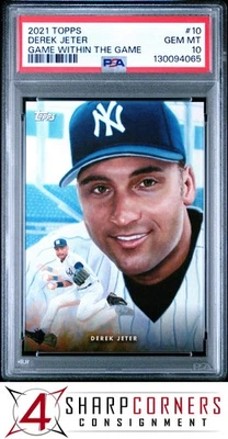 2021 TOPPS GAME WITHIN THE GAME #10 DEREK JETER HOF PSA 10 - Image 1 of 3