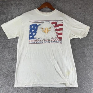 Vintage Hanes Beefy T 1991 Operation Desert Storm Troops Eagle Mens L - Picture 1 of 14