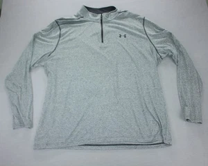 Under Armour Shirt Mens 3XL Gray Threadborne HeatGear Long Sleeve Quarter Zip - Picture 1 of 11