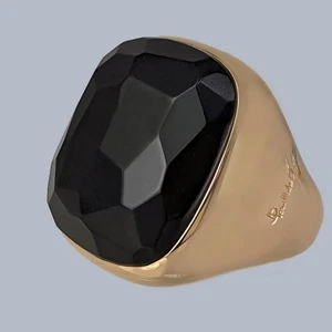 Pomellato Victoria Jet Ring 18ct Yellow Gold Bold Italian Designer Cocktail Ring - Picture 1 of 8